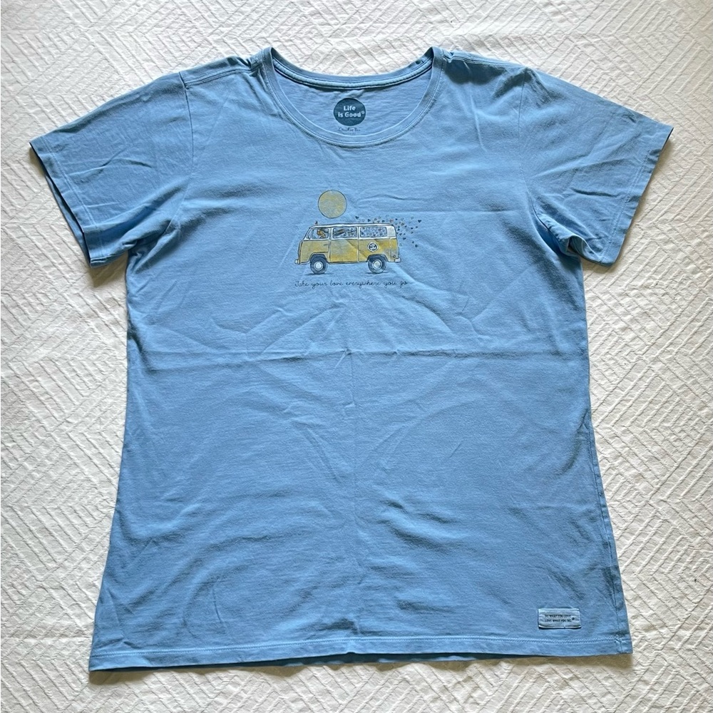 Life is Good Crusher Tee Shirt  Women’s Large “take your love everywhere you go”